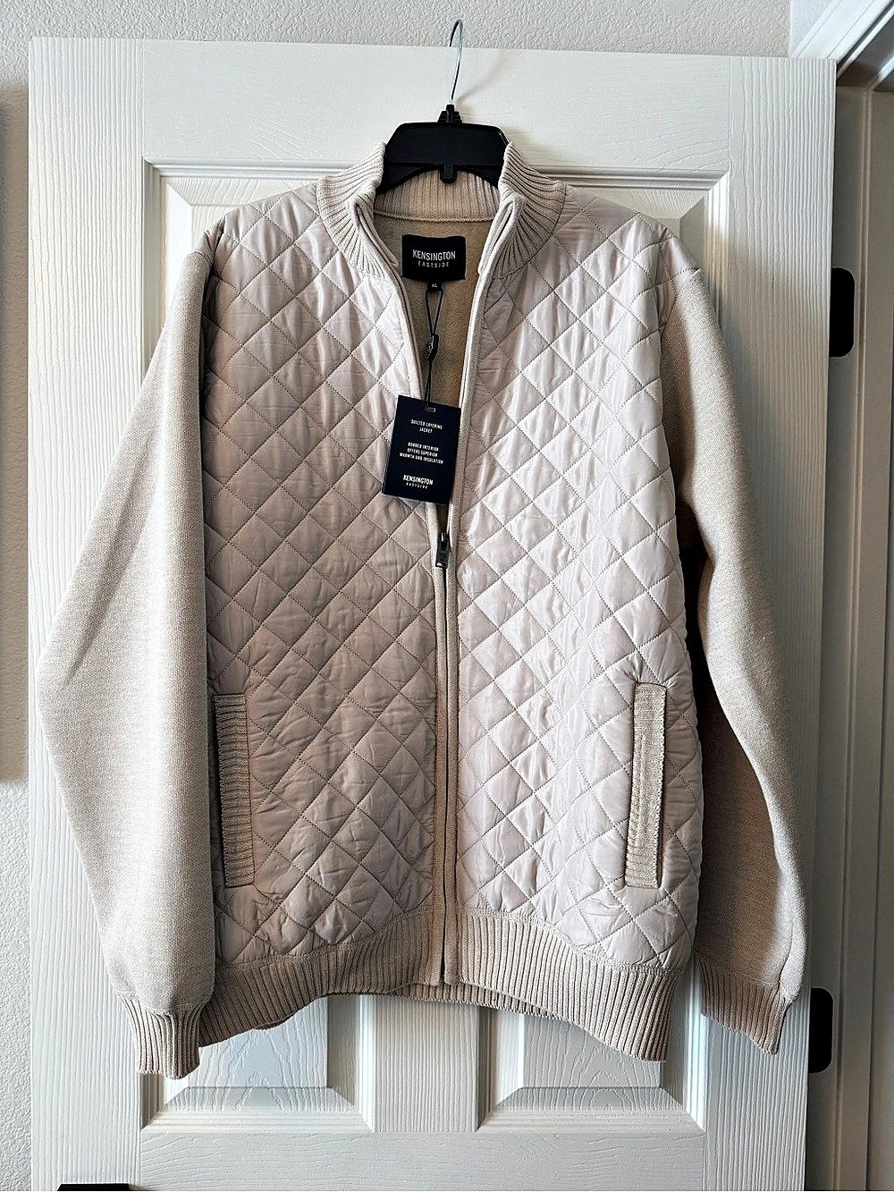 Kensington Eastside Quilted Layering Jacket Quilted Jacket in Cream XL NWT